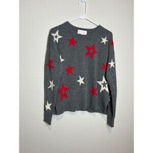 Design History Sweater Womens Medium Gray 100% Cashmere Star Pullover Knit